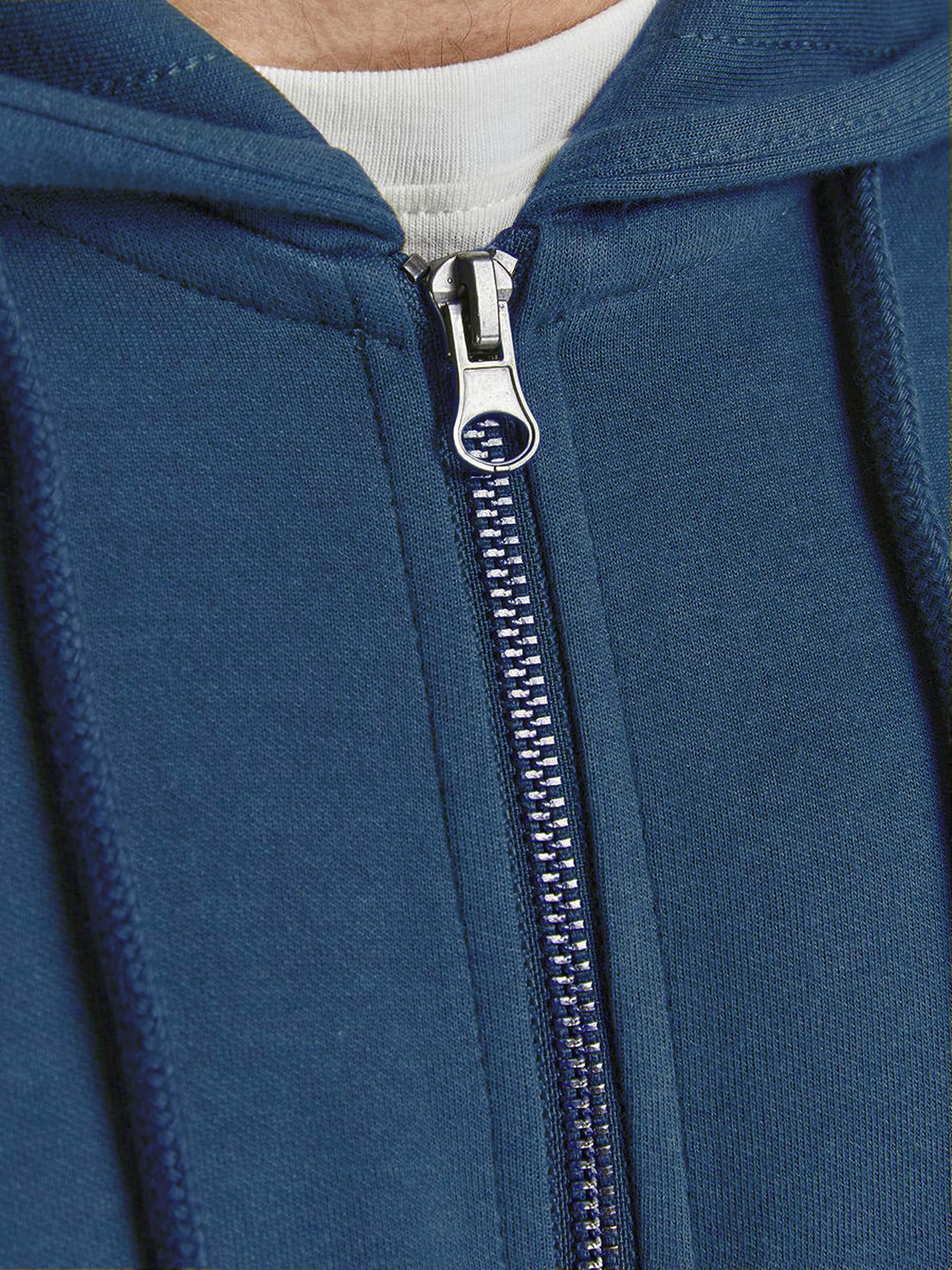 JACK & JONES Męska bluza z kapturem Basic zamek błyskawiczny, Insignia Blue/Reg Fit, L