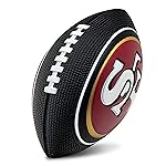 Franklin Sports NFL San Francisco 49ers Football - Kids Foam Football - Soft Junior Size 8.5 Ball with 3D Logos - Perfect for Gameday + Tailgates