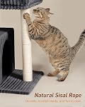 22.8" Cat Tree for Large Cat, 20.9 * 15.7in Large Perch Dark Gray | Cat Tree Tower with Scratching Post, 2-door Cat Condo for Indoor Senior Cats, Removable Washable Perch Bed, Small Cat Tree