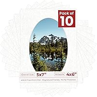 Vista 22 de Tapete de 5 x 7 para fotos de 4 x 6 pulgadas, con apertura de tablero ovalado verde Honeydew precortado, sin ácidos, mate para proteger tus