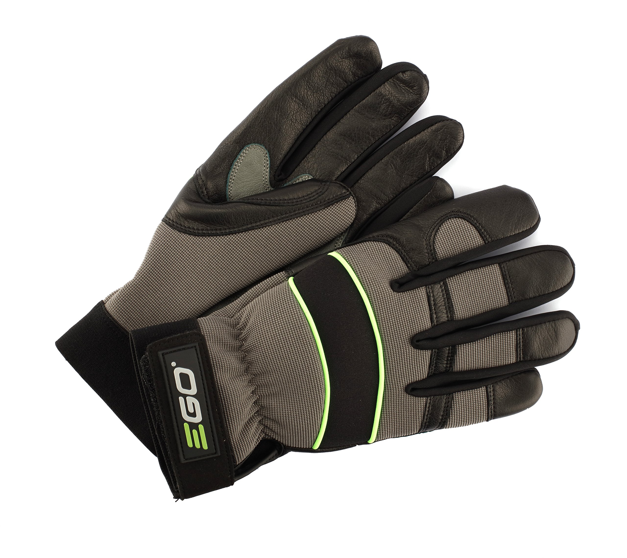 EGO Power+GV002L Soft Goatskin Leather Breathable Work Gloves with Reinforced Protection for Durability, Large,Black