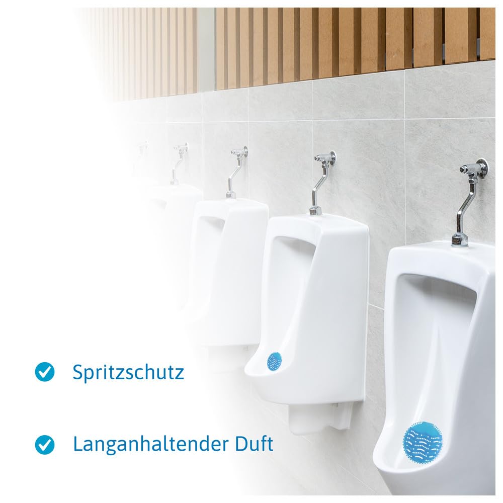10 Urinalsiebe mit Ocean & Citrus Duft - Eine hygienische Urinaleinlage aus Kunststoff für Pissoir, 10 Stück Urinal Einsatz mit Spritzschutz und langanhaltendem Duft