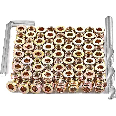 50-Pack M6 X 15mm Threaded Inserts For Wood - Hex Socket Drive Furniture Fasteners, Zinc Plated - View #8