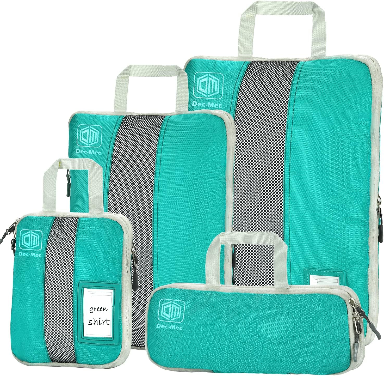 DecMec 4 Set Compression Packing Cubes with Labes for