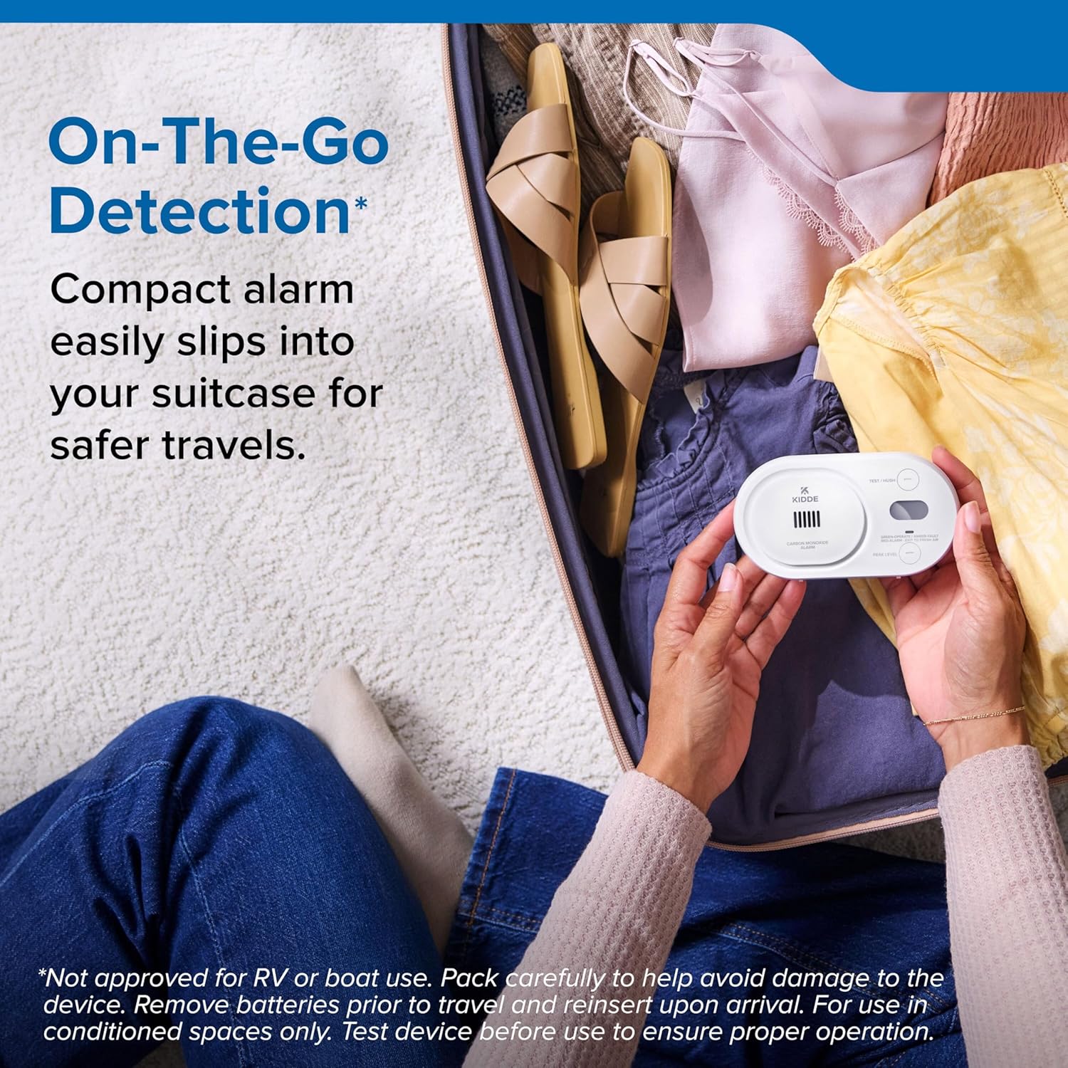 Kidde Carbon Monoxide Detector, AA Battery Powered, Digital Backlit Display, Portable for Travel or Home, LED Status Indicators, 85 dB Alarm, 5th Edition, COBD