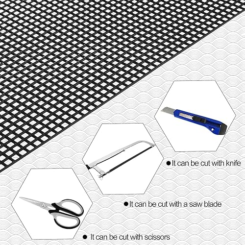 Miniatura 4 de 4 hojas de malla de plástico para bordado, pantalla divisora de pecera, malla para manualidades, 10 barras de encuadernación, barras deslizantes