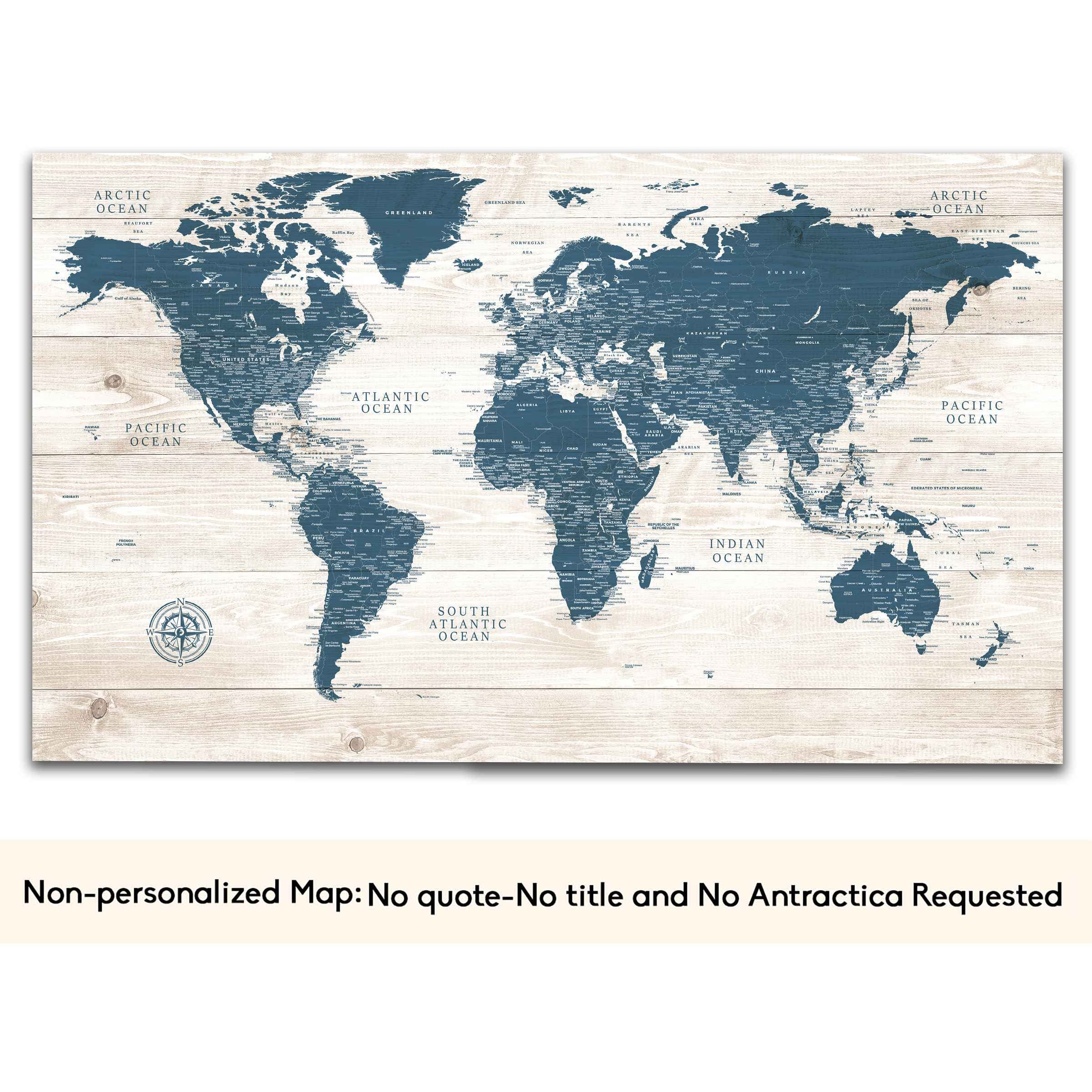 Mapa del mundo rústico personalizado, mapa del mundo canvas art bay con pines, mapa del mundo grande para pared, impresión detallada del mapa del mundo, lienzo enmarcado de mapa del mundo, regalo de