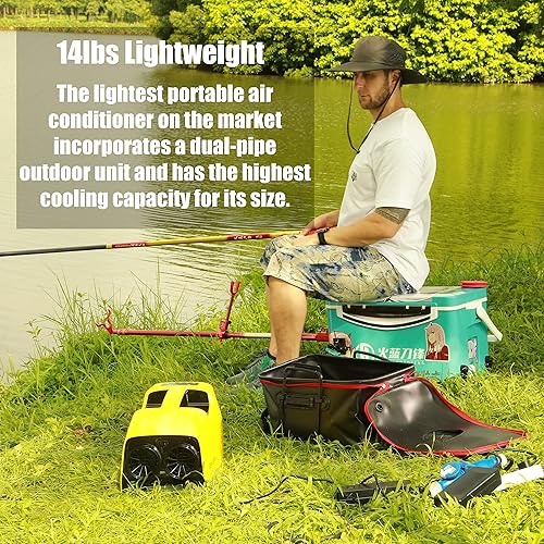 Miniatura 4 de Aire acondicionado portátil 2380BTU de refrigeración rápida 240 Wh batería adicional con tiempos de funcionamiento extendidos y personalizados, aire