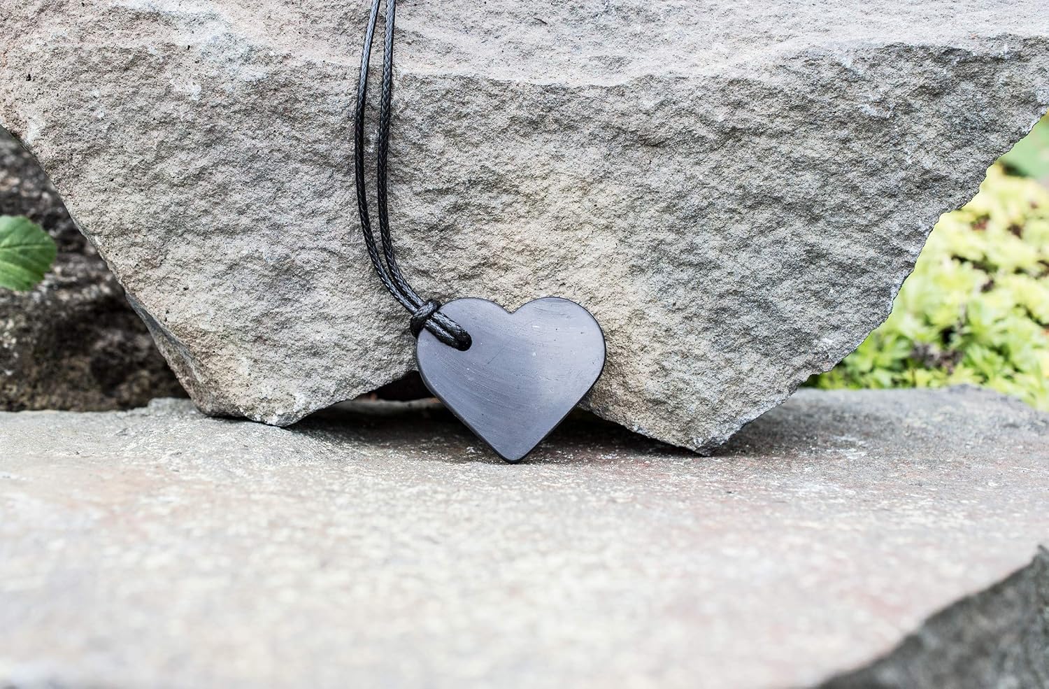 Shungite - Heart Pendant Necklace - for Loved You Ones - Activating and Re-balance Heart and Throat Chakras - Image 4