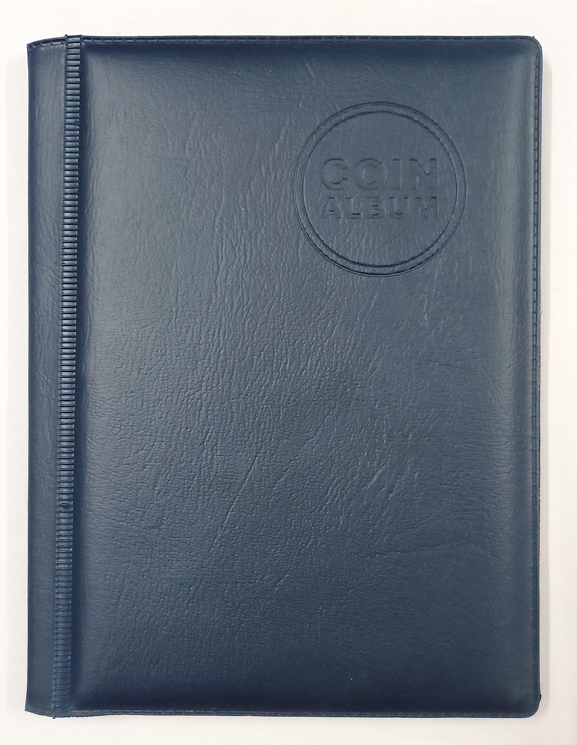 Atoz Crafts 60 Pockets Coin Album – Coin Storage Album Book for Collectors (Blue, 1 Pc)