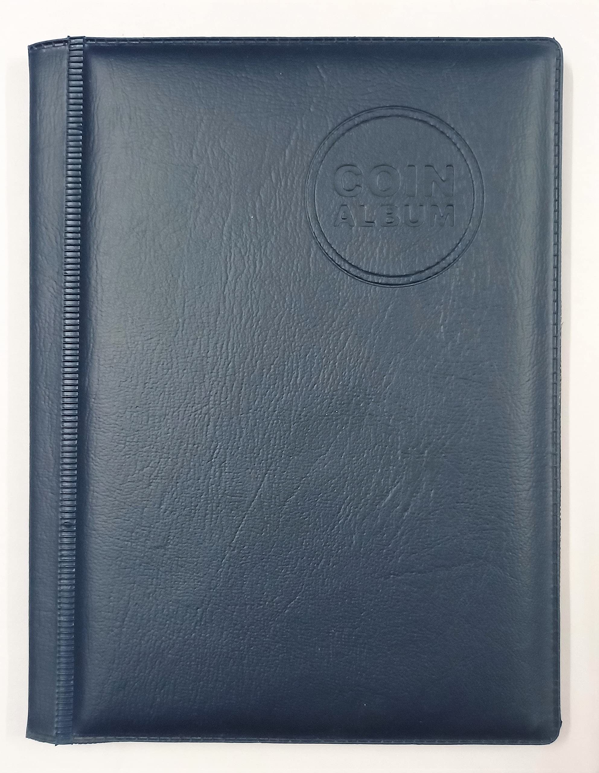 Atoz Crafts 60 Pockets Coin Album – Coin Storage Album Book for Collectors (Blue, 1 Pc)