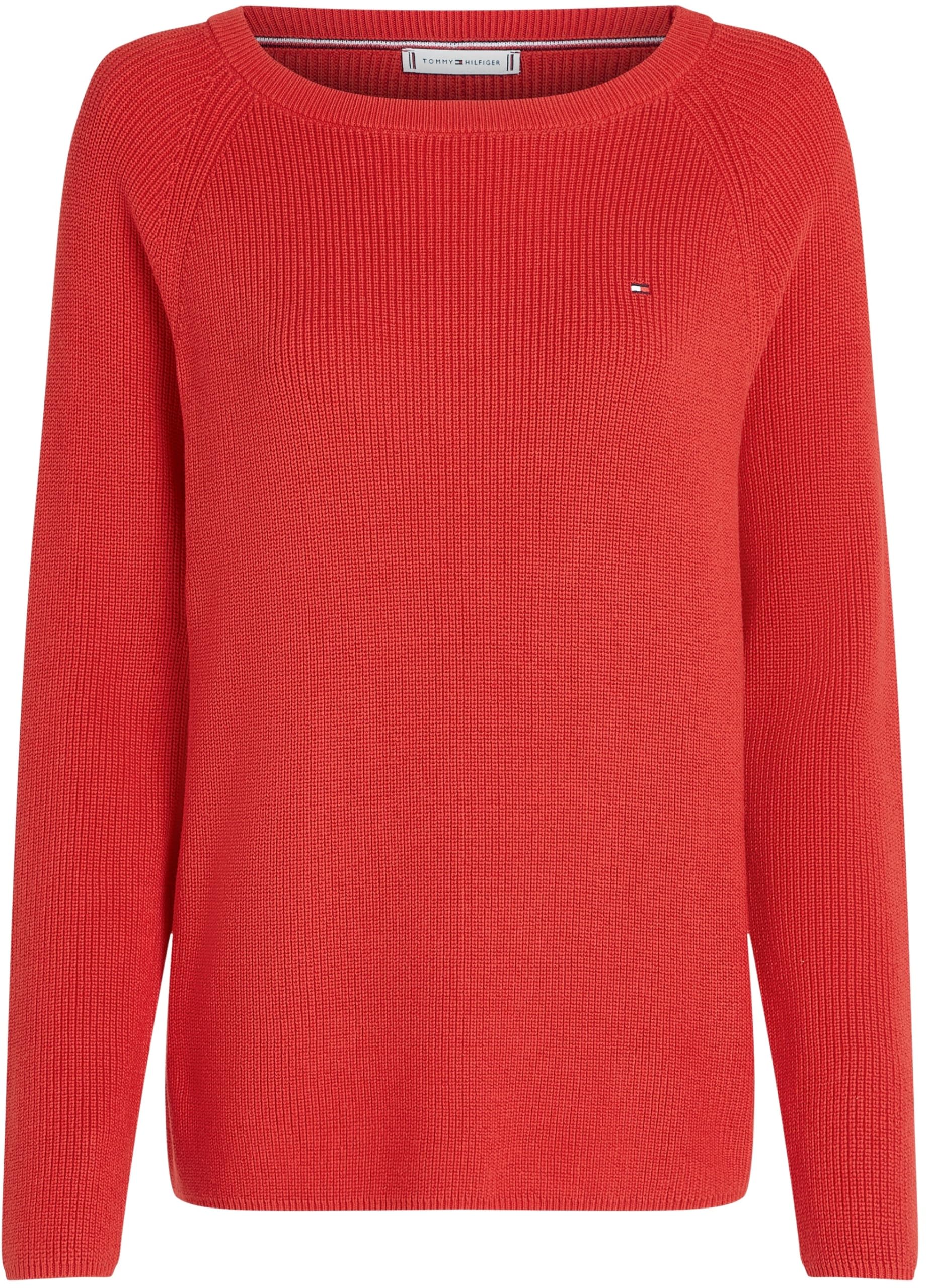 TOMMY HILFIGER Damskie CO CARDI FINE GG LS BOAT-NK SWT WW0WW44975, czerwone, XXS, Czerwony (główny czerwony), XXS