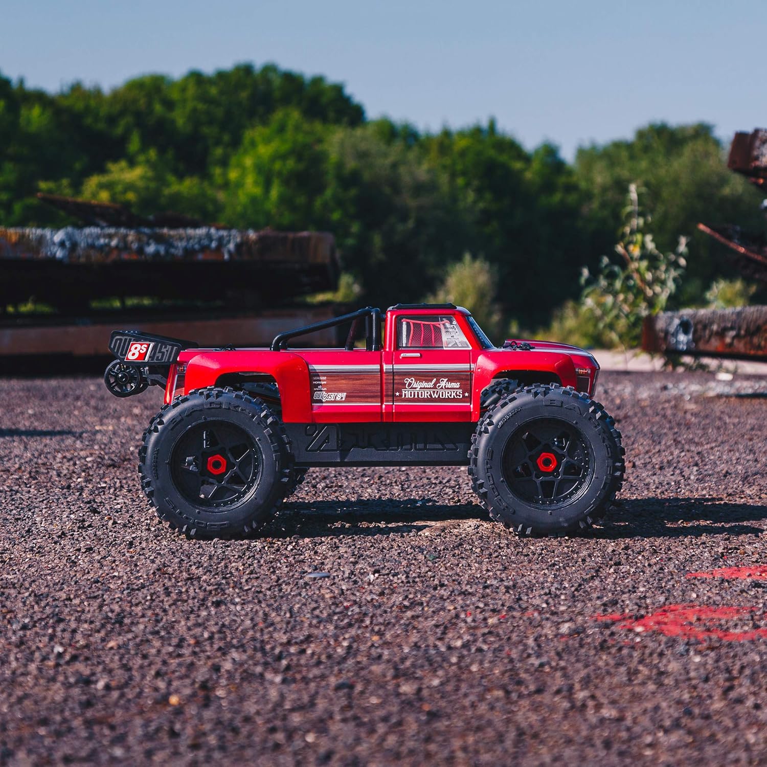 ARRMA RC Truck 1/5 Outcast 4X4 8S BLX Stunt Truck RTR (Ready-to-Run Transmitter and Receiver Included, Batteries and Charger Required), ARA5810 : Toys & Games