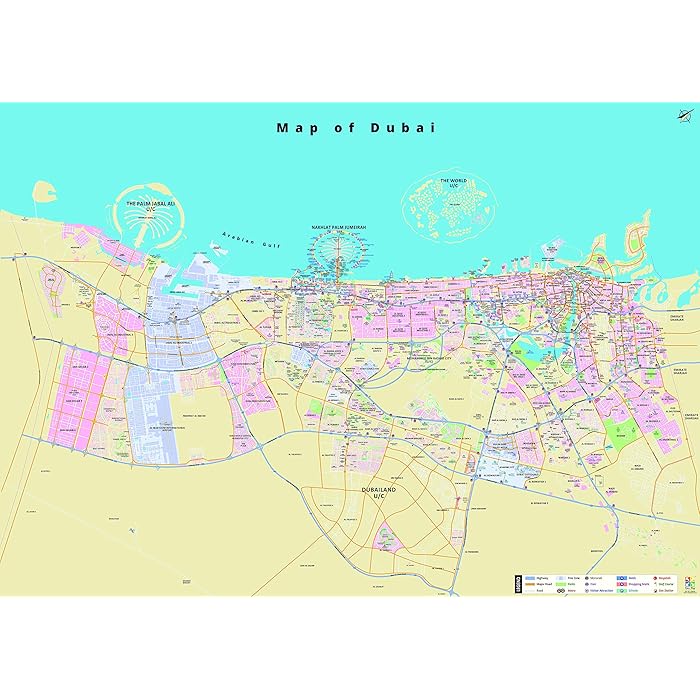 Buy Dubai 2D Wall Map (Matt)Long Lasting Wall MapsVinyl Maps