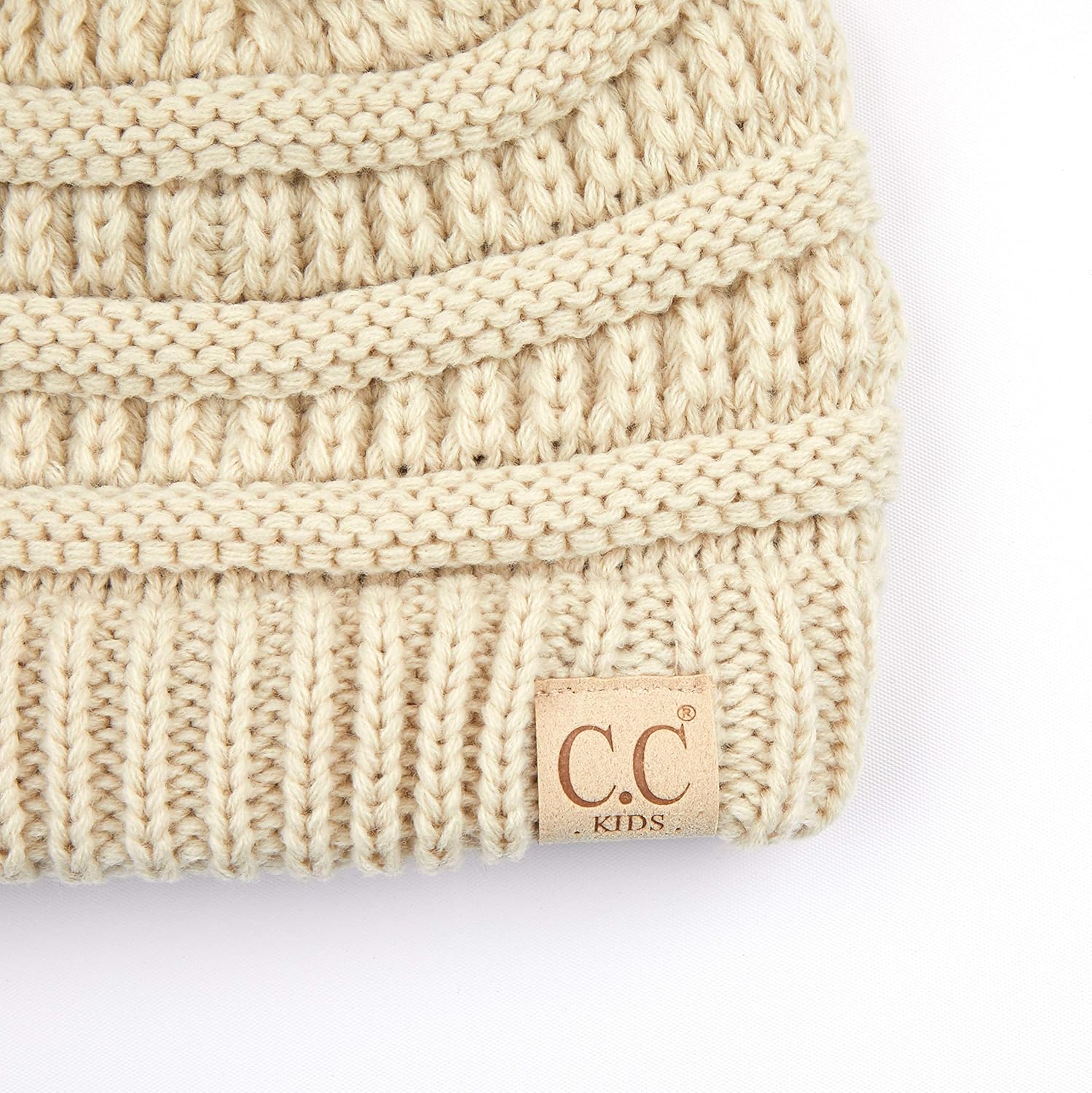 C.C Kids Beanie Ages 2-5 Warm Chunky Stretchy Knit Slouch Beanie Skull Kids Hat with Pom - Image 4