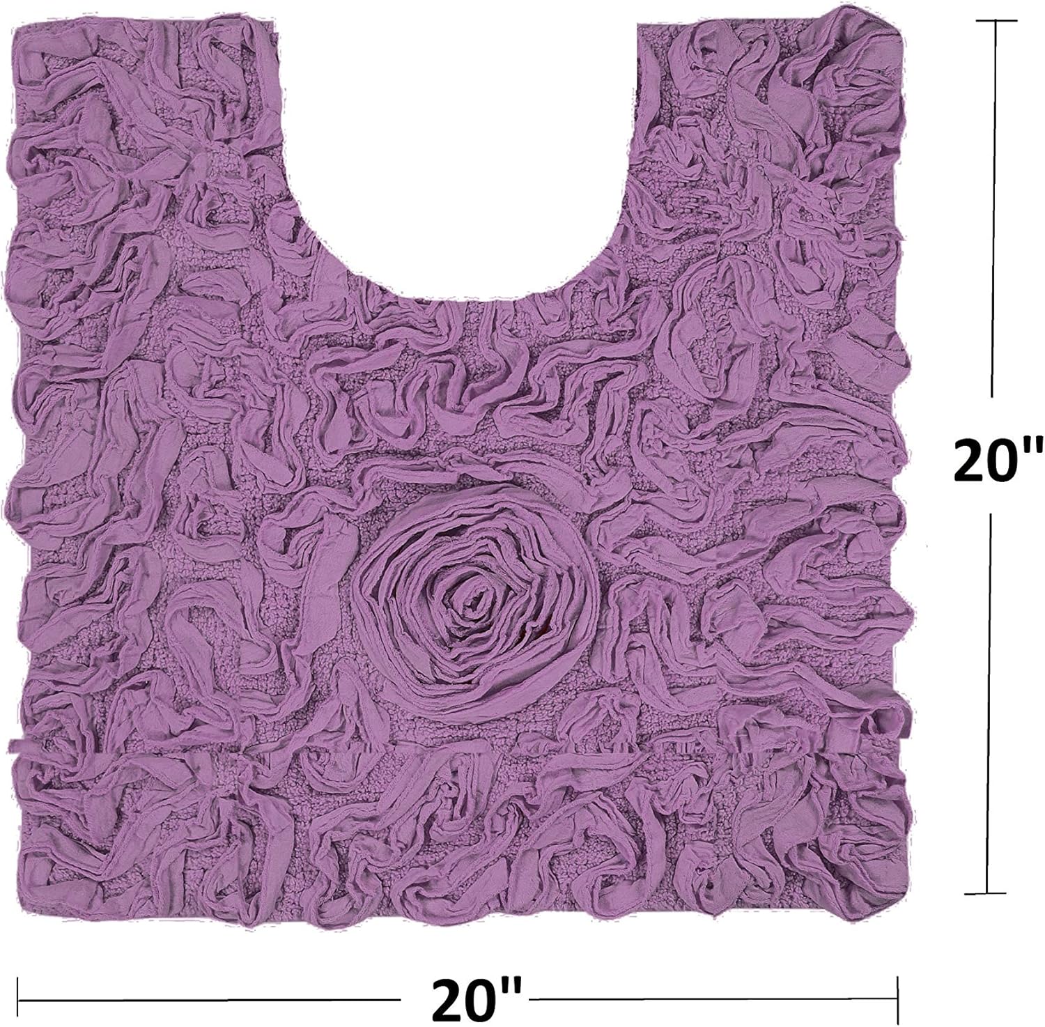 Home Weavers Bell Flower Collection Absorbent Cotton, Soft Bath Rug, Machine Washable and Dry, 20"x20", Purple : Home & Kitchen