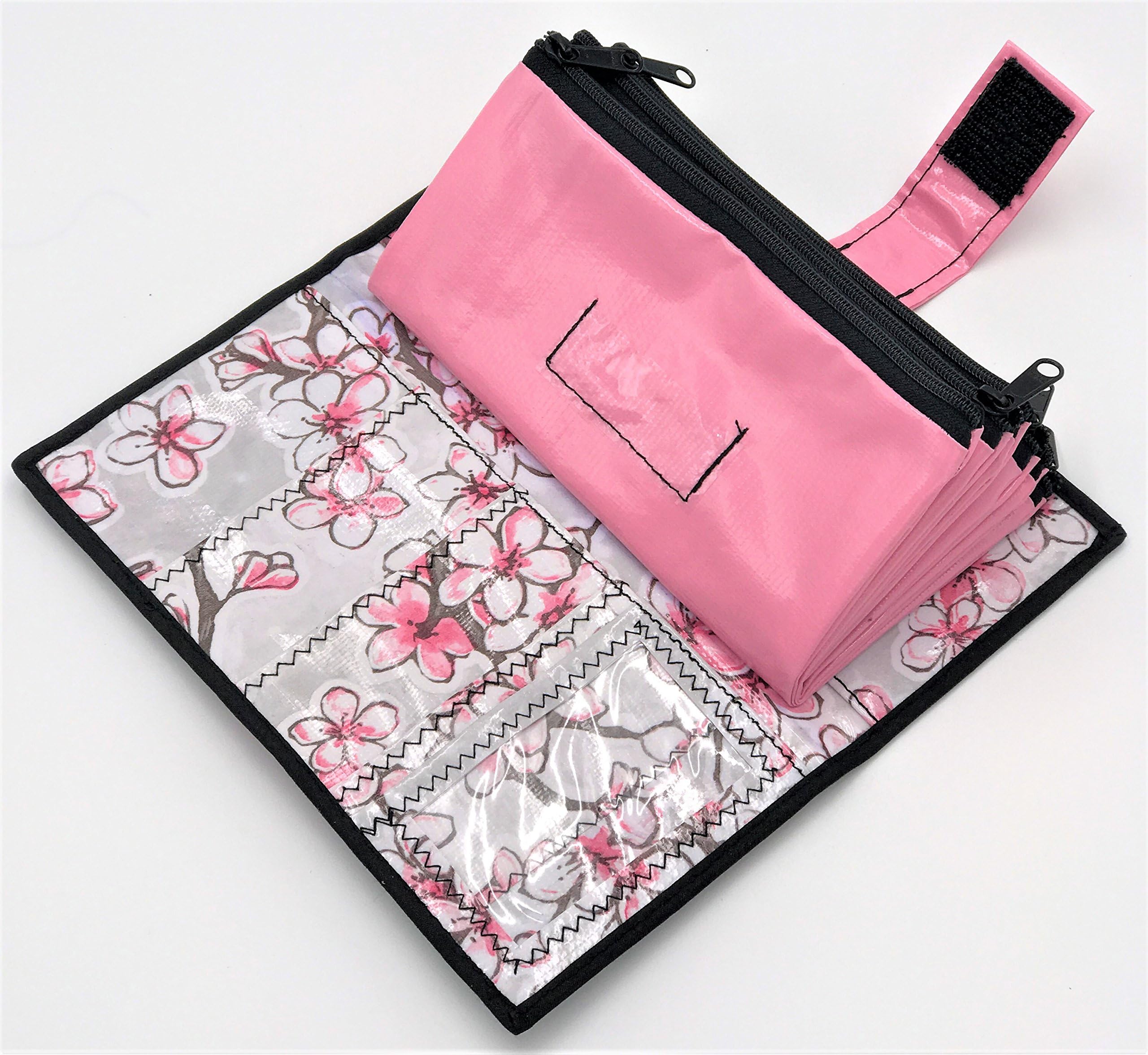 Cute Pink and White Oilcloth Envelope System Wallet for Cash Budgeting and Extreme Couponing