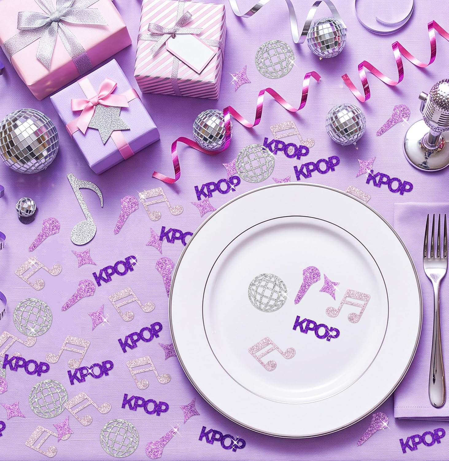 200Pcs Kpop Party Confetti Glitter Laser K-Pop Scatter Paper Table Decor