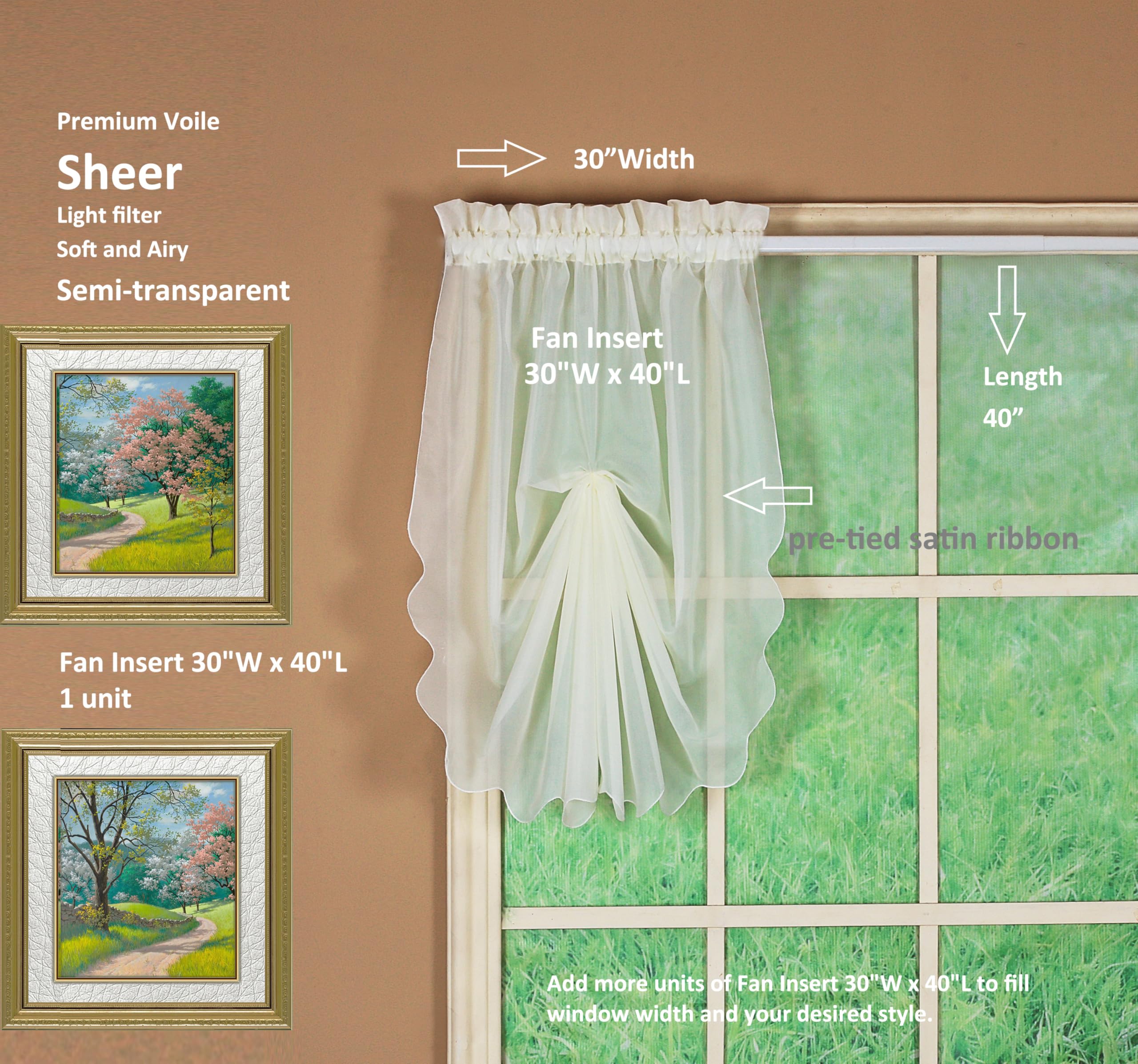 Today's Curtain Emelia Original Cantonnière en Voile, écru, 76,2 x 101,6 cm (l x L)