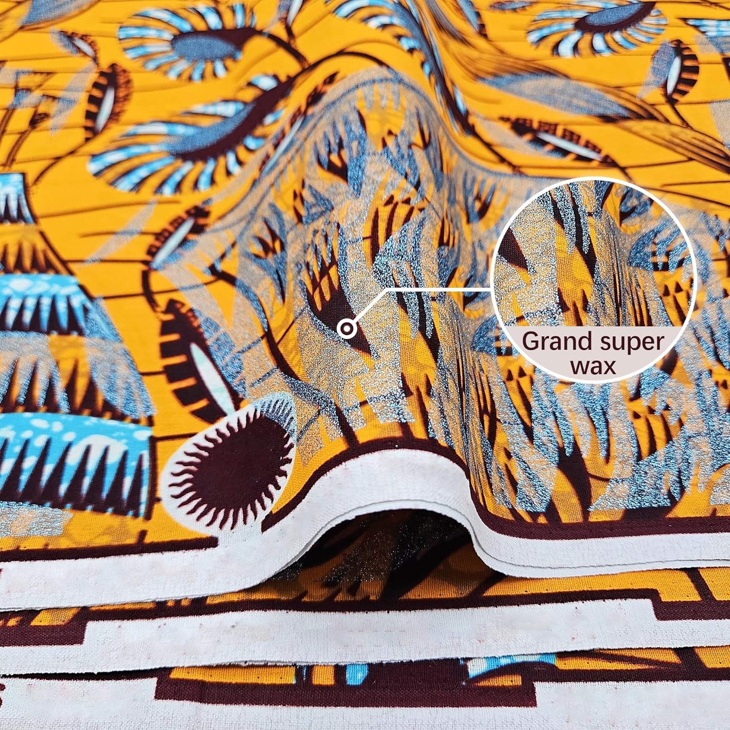 African Fabric 100% Cotton Kente Cloth by The Yard 6 Yards African American Ankara Print Wax Fabric for Party Outfits, DIY Crafts, Scarves, Aprons, and Home Decor (3L3-5)