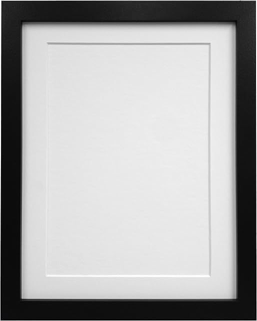 FRAMES BY POST Black with White Mount, A2 for Image Size A3, H7 Picture, Photo and Poster Frame