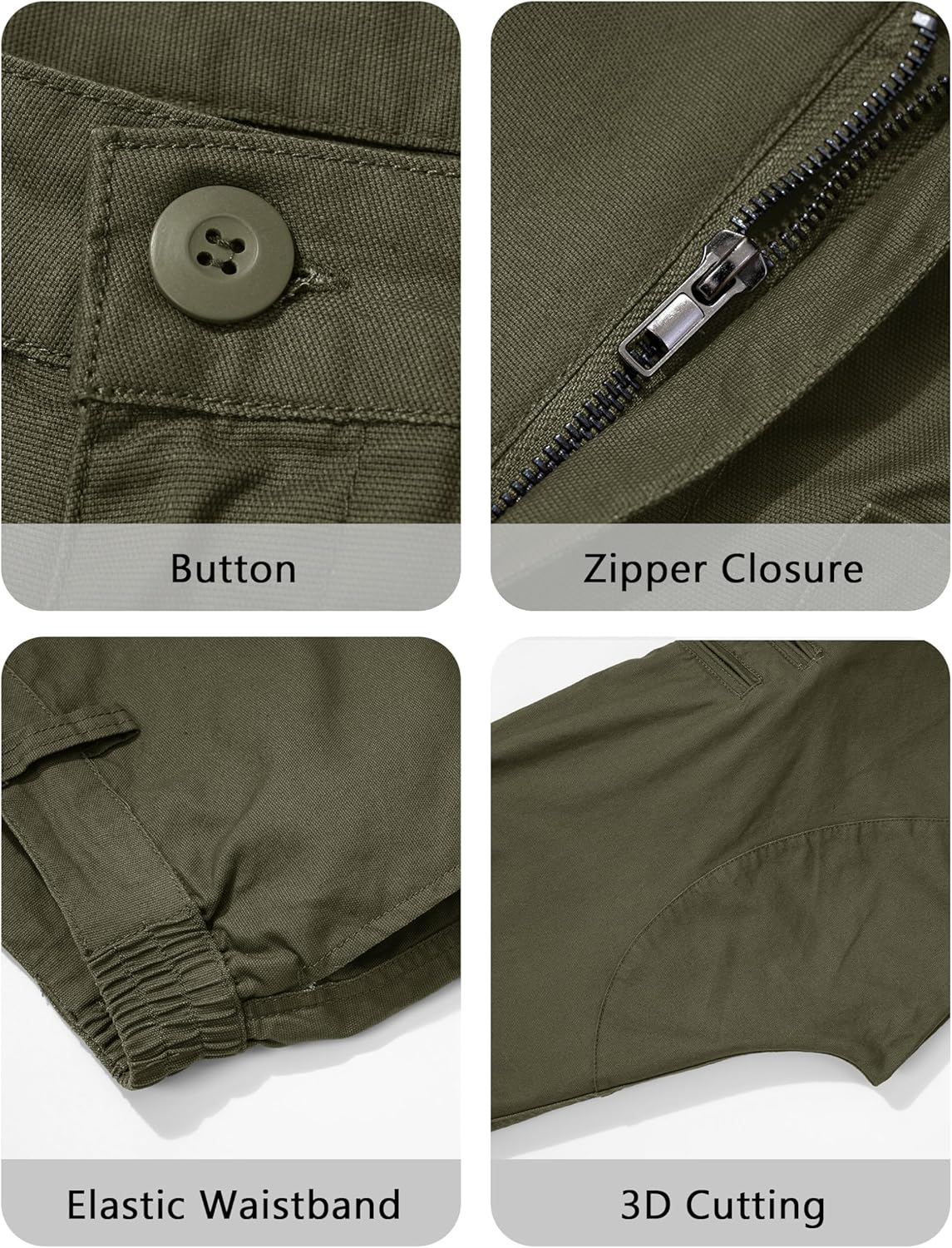 CRYSULLY Men's Cargo Pants Tactical Work Pants for Men Ripstop 9 Pockets Construction Trousers (No Belt) - Image 7