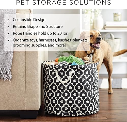 Miniatura 8 de Canasta Bone Dry, colección de almacenamiento para mascotas, impresión de rejilla con huellas