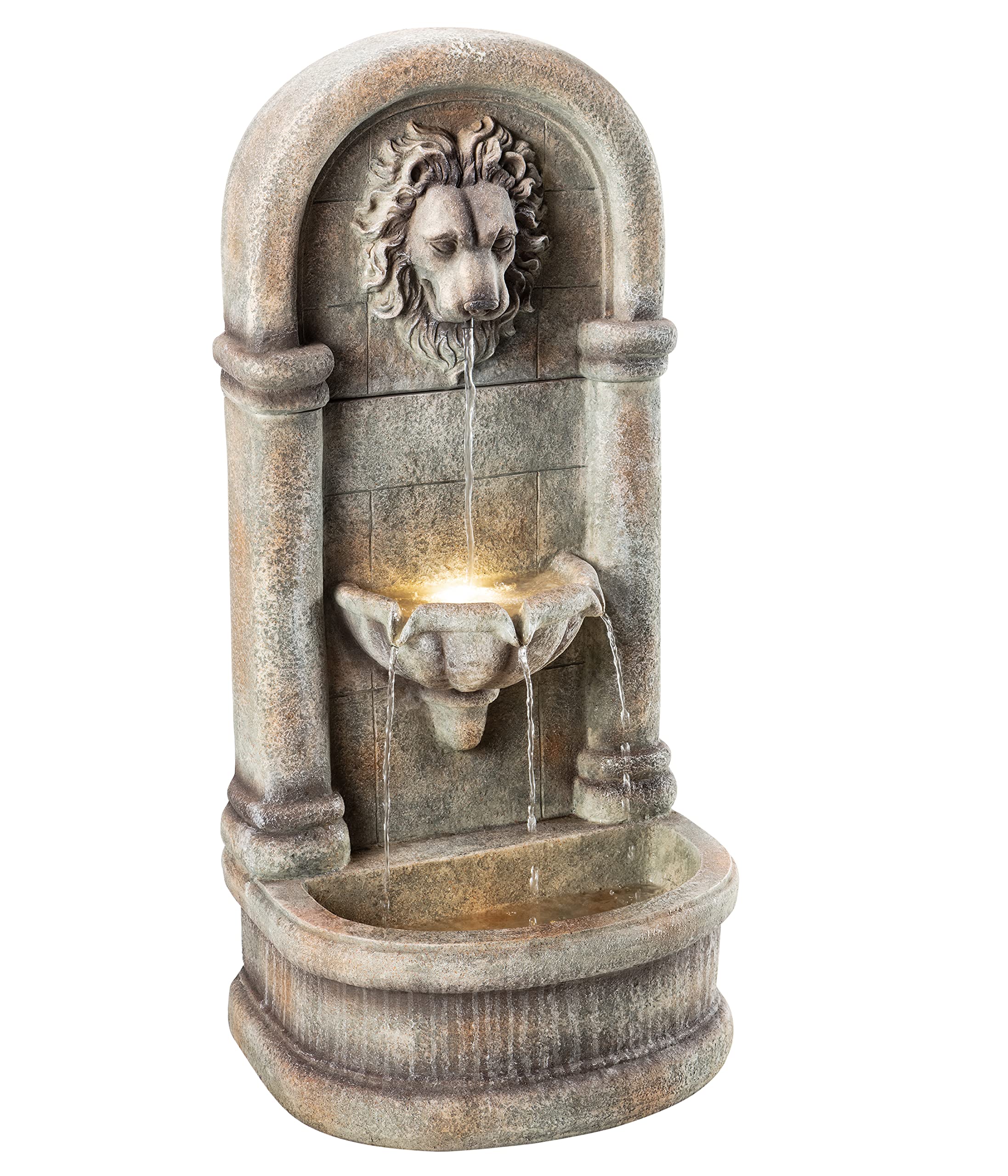 Dehner Faro Fontanna Stojąca, Szary, 103.5 x 38 x 49.5 cm