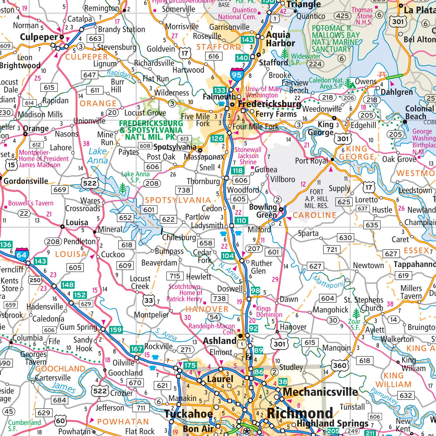 Rand McNally Easy to Fold: Virginia State Laminated Map - Image 4