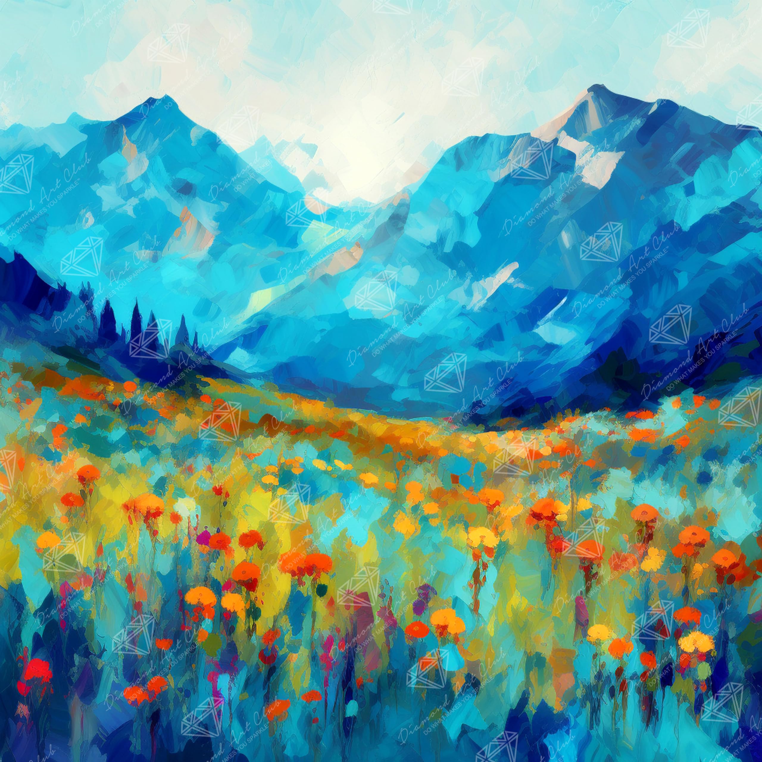 DIAMOND ART CLUB Blooming Meadow Diamond Painting Kit, Fun DIY