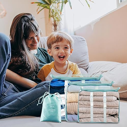 Vista 5 de CHENGBAI TOTE 7 Pcs Luggage Packing Cubes, Large Capacity Travel Cubes for Luggage, Luggage Organizer Bags in 7 Sizes, Luggage Storage to Save Space