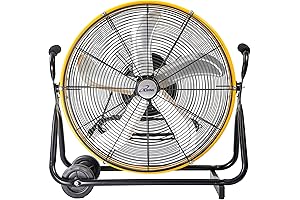 iLiving 24 Inch 3-Speed Oscillating Velocity Barrel Floor Fan