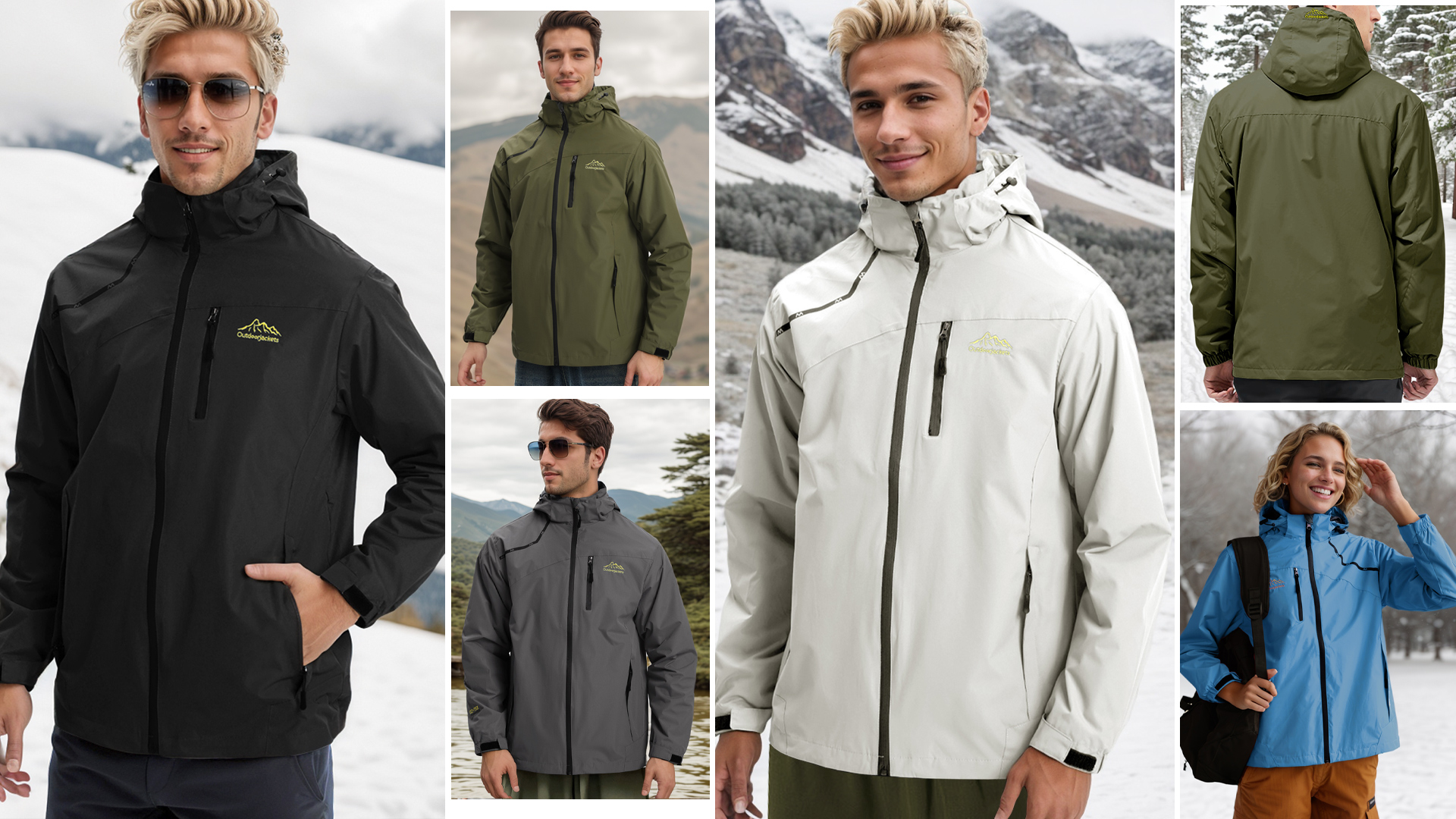 HVECZIXP Veste Coupe Vent pour Hommes Femmes Imperméable Veste Amovible à capuche, Blouson Hommes Pluie Léger Windbreaker pour Trekking