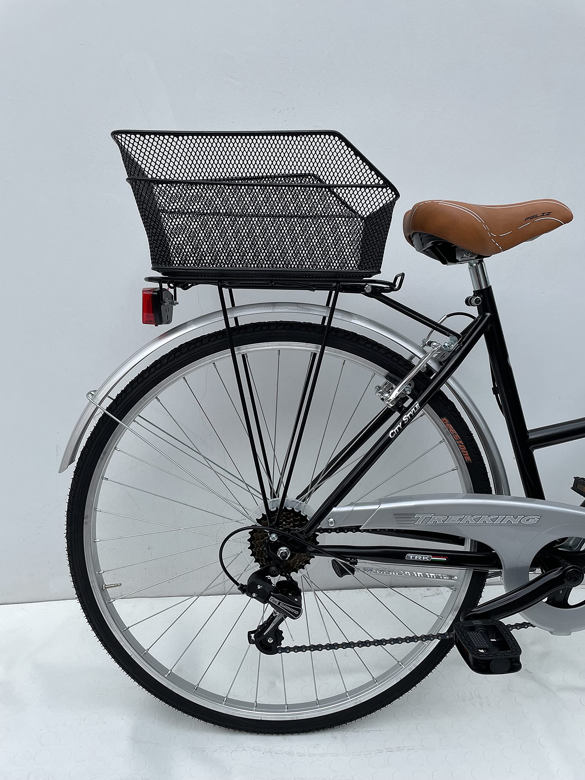 MADICKS Bicicletta Donna da Passeggio Olanda Misura 28 Bici da città Vintage retrò con Cestino anteriore e posteriore Nero Con Cambio