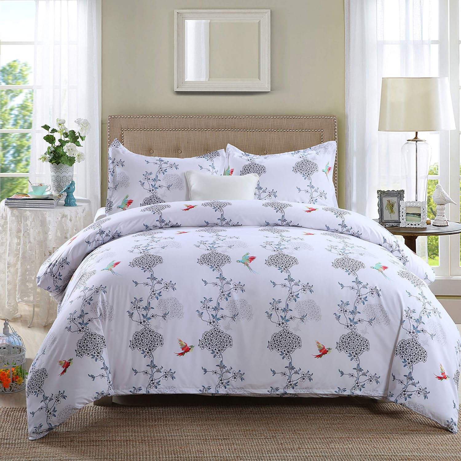 GOOFUN-J2K 3pcs Duvet Cover Set Bedding Set 1 Duvet Cover 2 Pillow Shams Lightweight Microfiber Well Designed Print Pattern Comfortable, Breathable, King Size