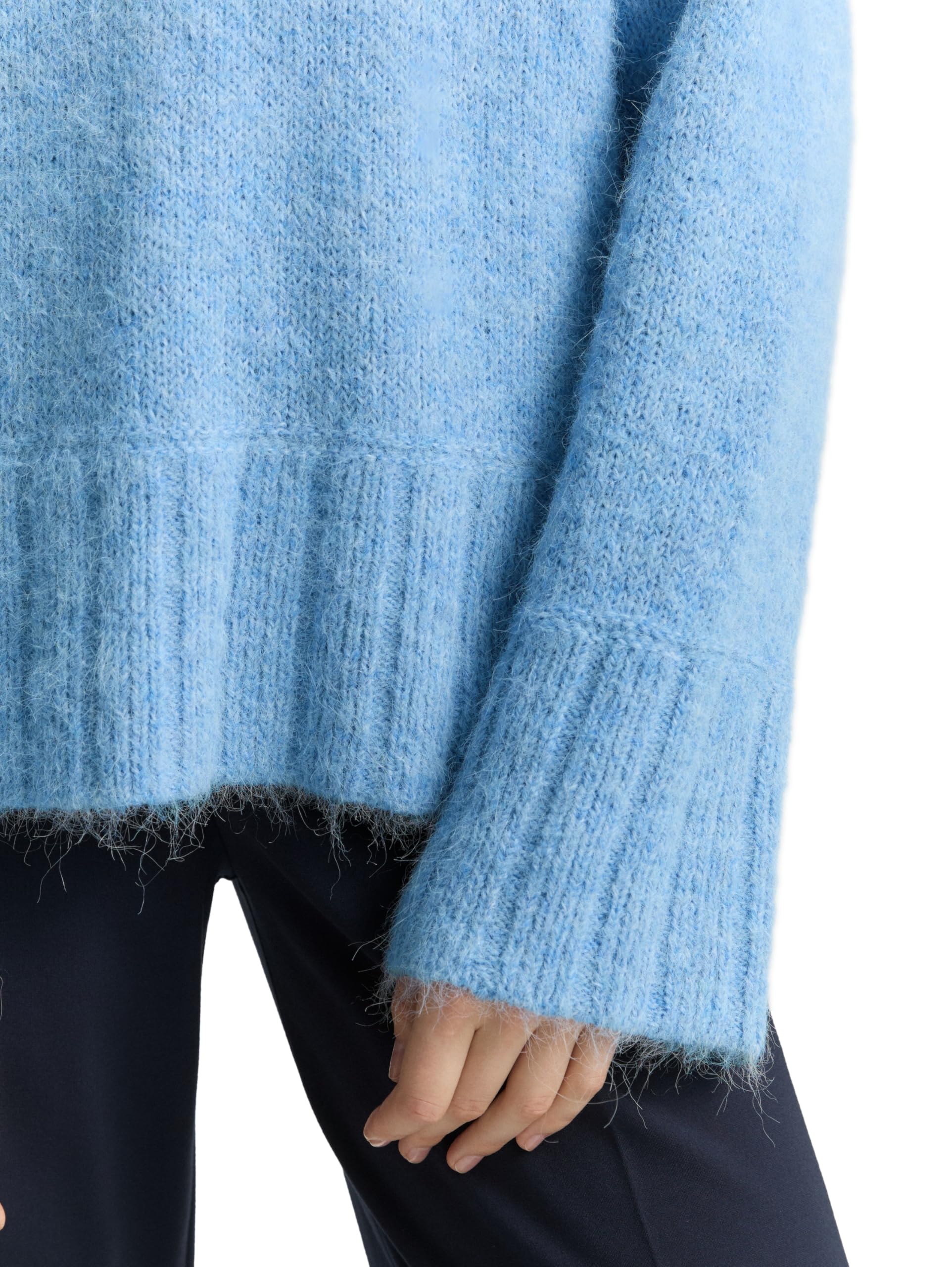 TOM TAILOR Damen Oversize Strickpullover mit Wollanteil