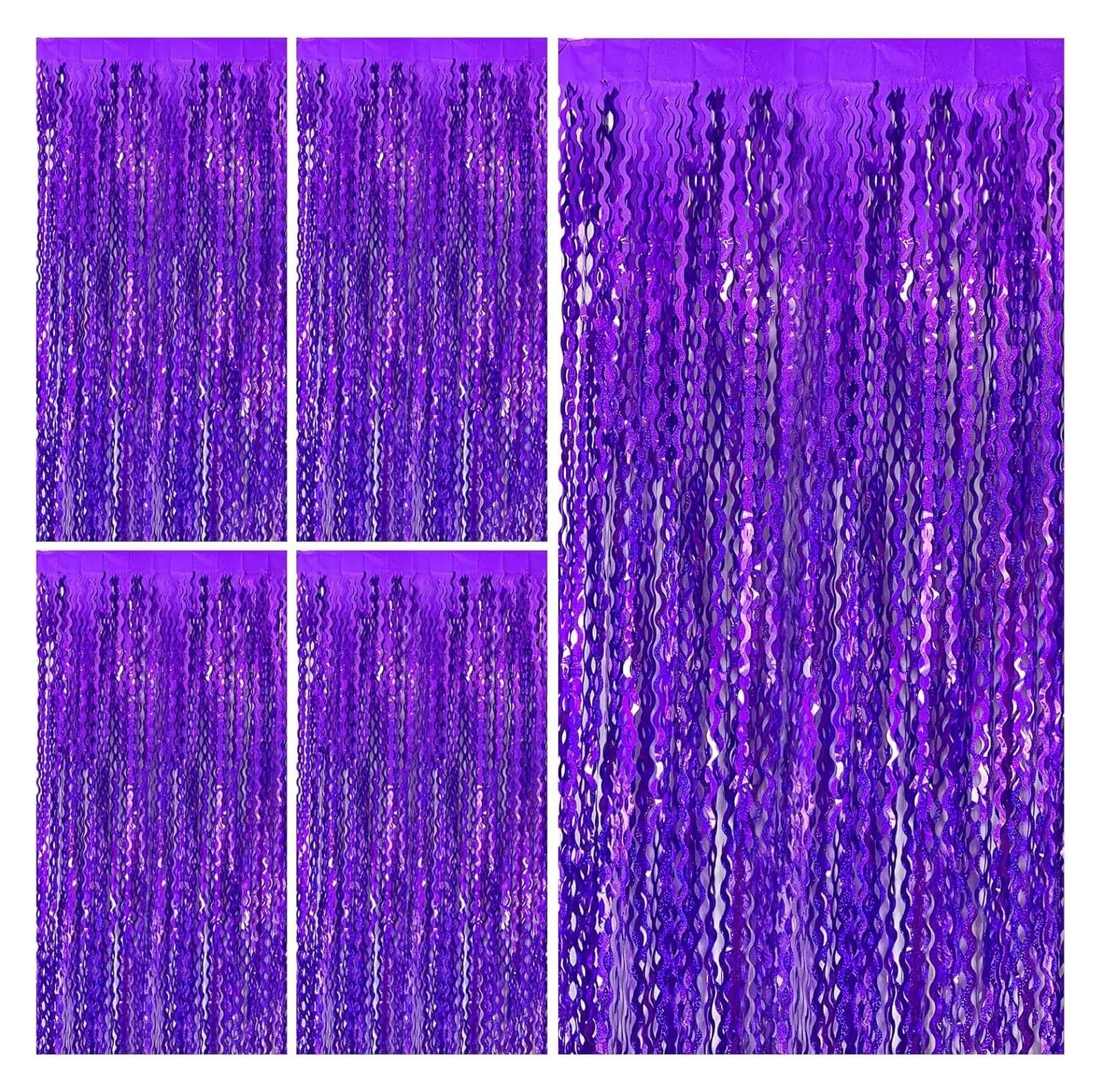 EnxJire Fringe Backdrop Curtain Streamers Fringe Backdrop Tinsel Foil Curtains Wavy Curtain Photo Booth Props for Wedding Decor(Color 6)
