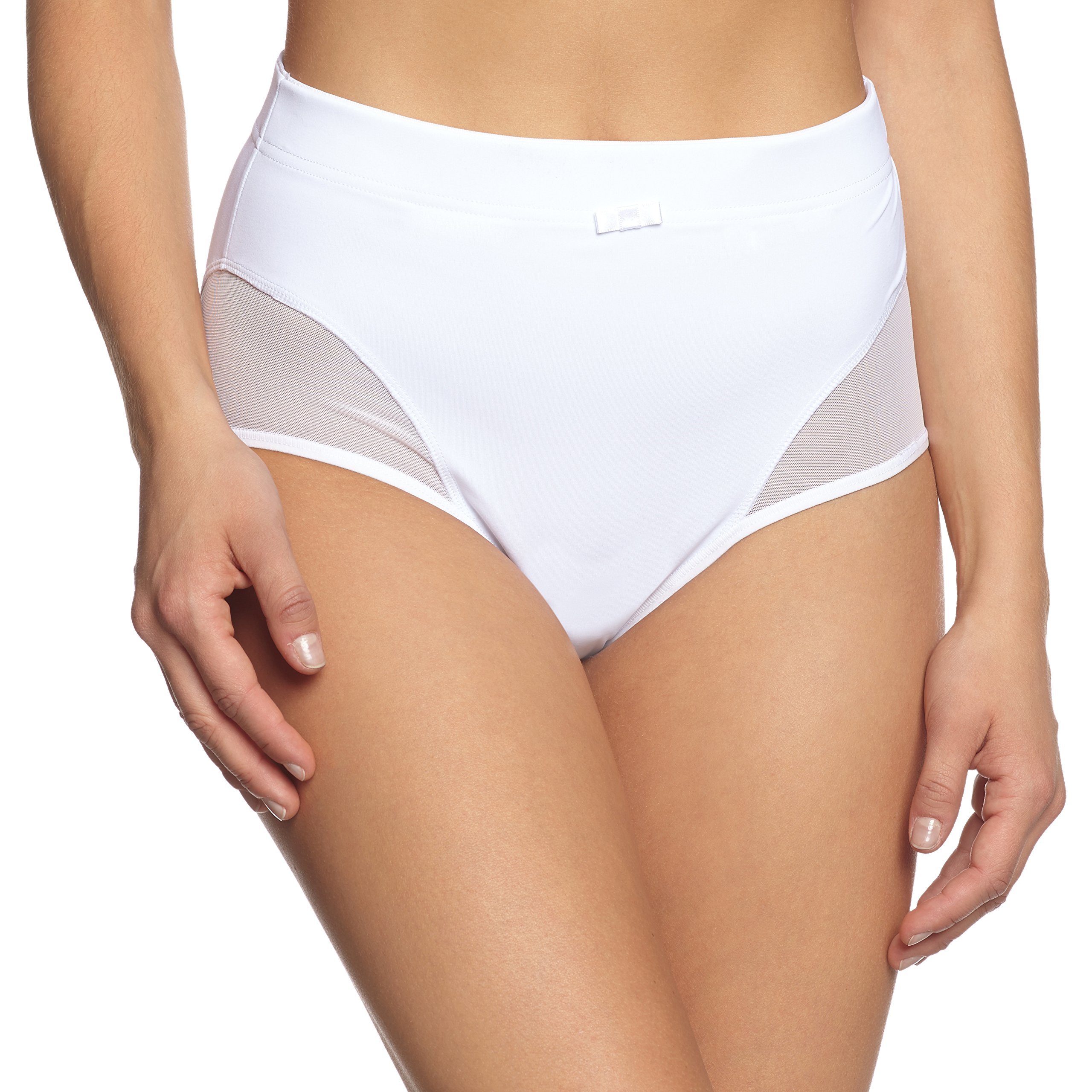 Sassa Damen Miederslip 00594, Einfarbig, Gr. 42 (Herstellergröße: 80), Weiß (Weiß 00100)