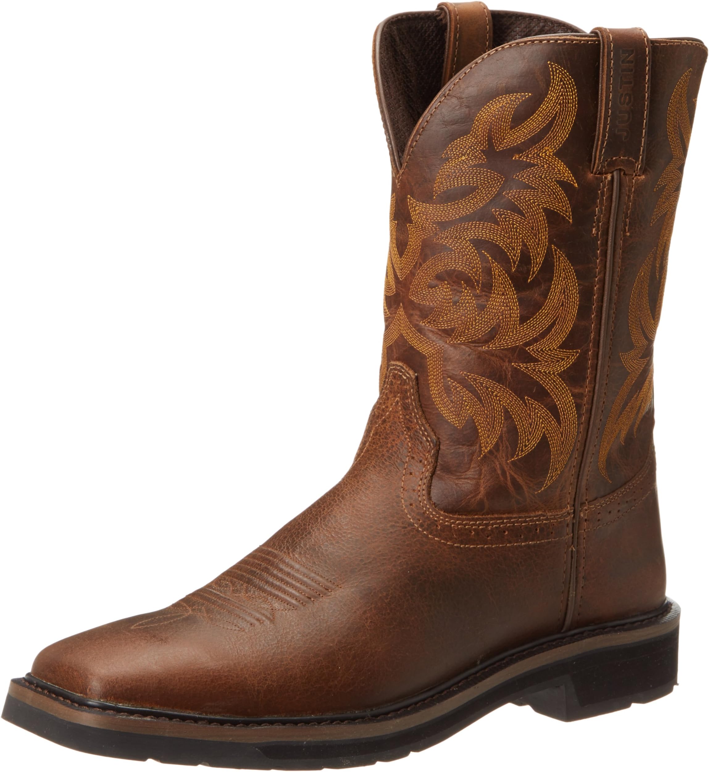Justin Original WorkBoots Men's Driller Pull-On Square Toe Work Boot