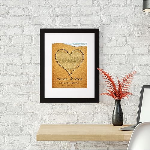 Vista 304 de Letras de música personalizadas, canciones, lienzo/fotos sin marco/impresiones enmarcadas con corazón en nombres de corazón, fecha de carga de fotos