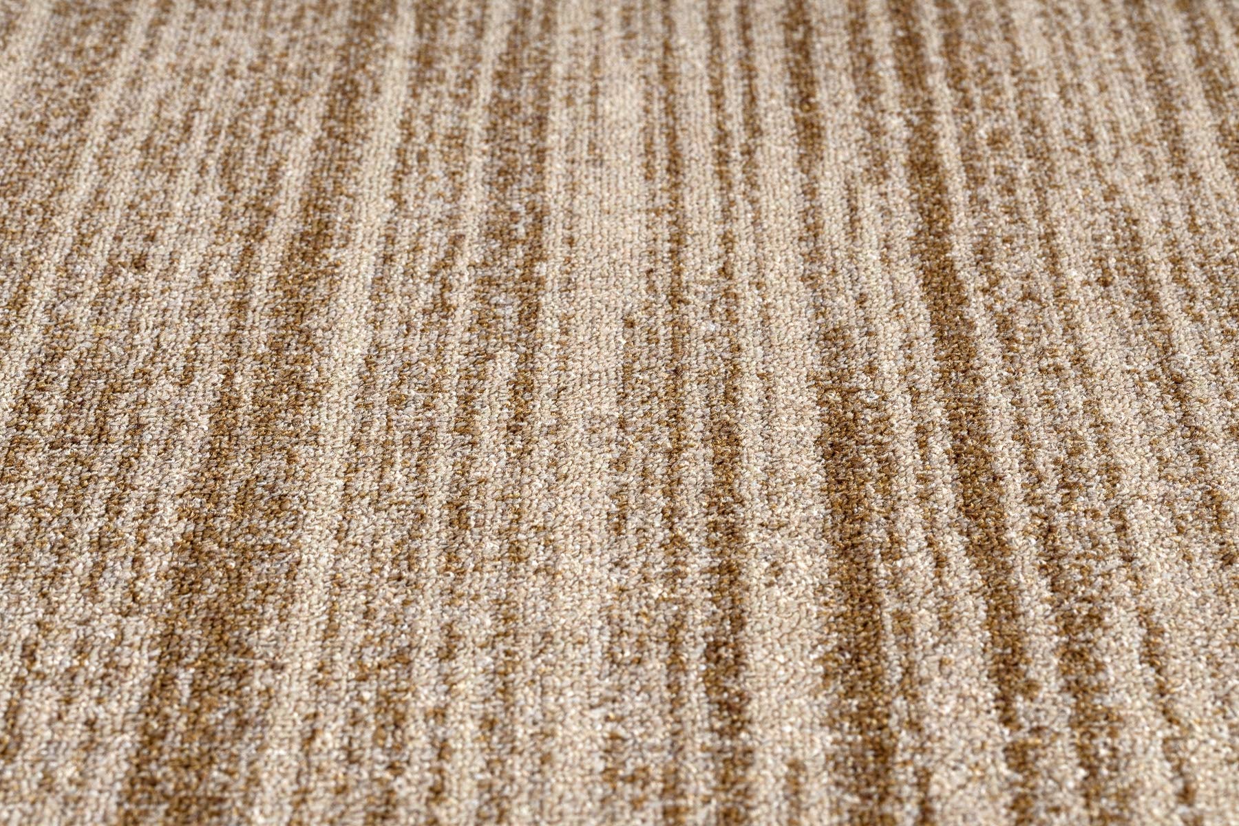 rugsx Antirutsch Teppichläufer Streifen - moderner Kurzflor für Küche, Flur & Wohnzimmer, Meterware, braun 67x170 cm