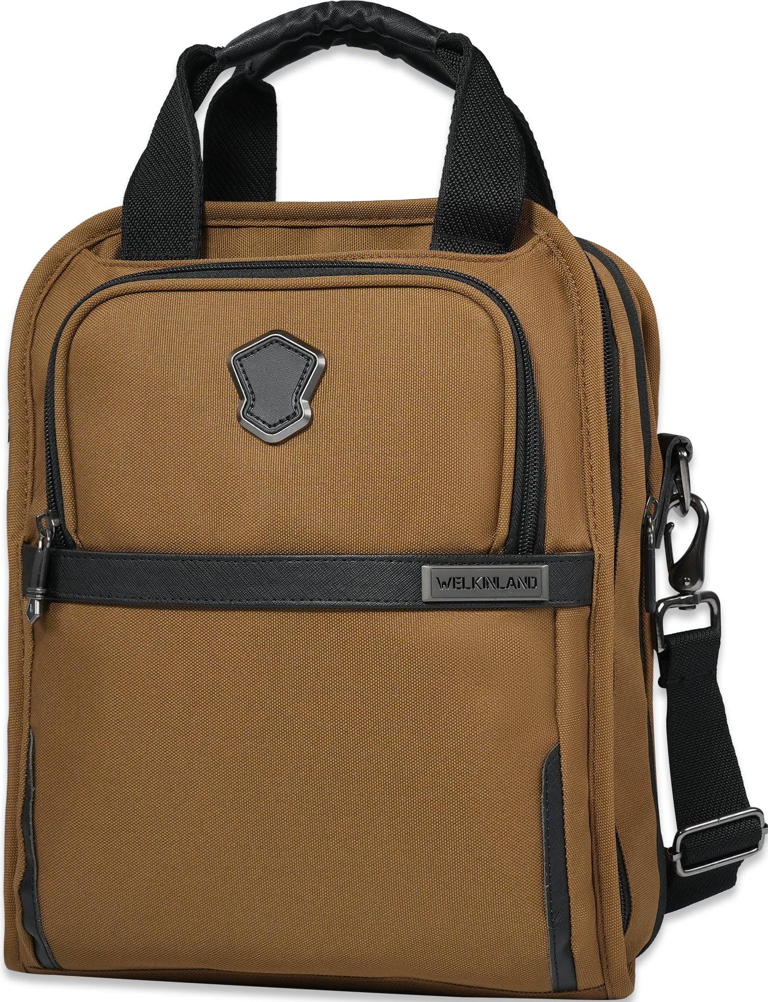 WELKINLAND 14-Pockets Travel Messenger Bag for Men 13 Tablet Shoulder Bag Men 15L-Roomy Mens Shoulder Bag Expandable Comfortable