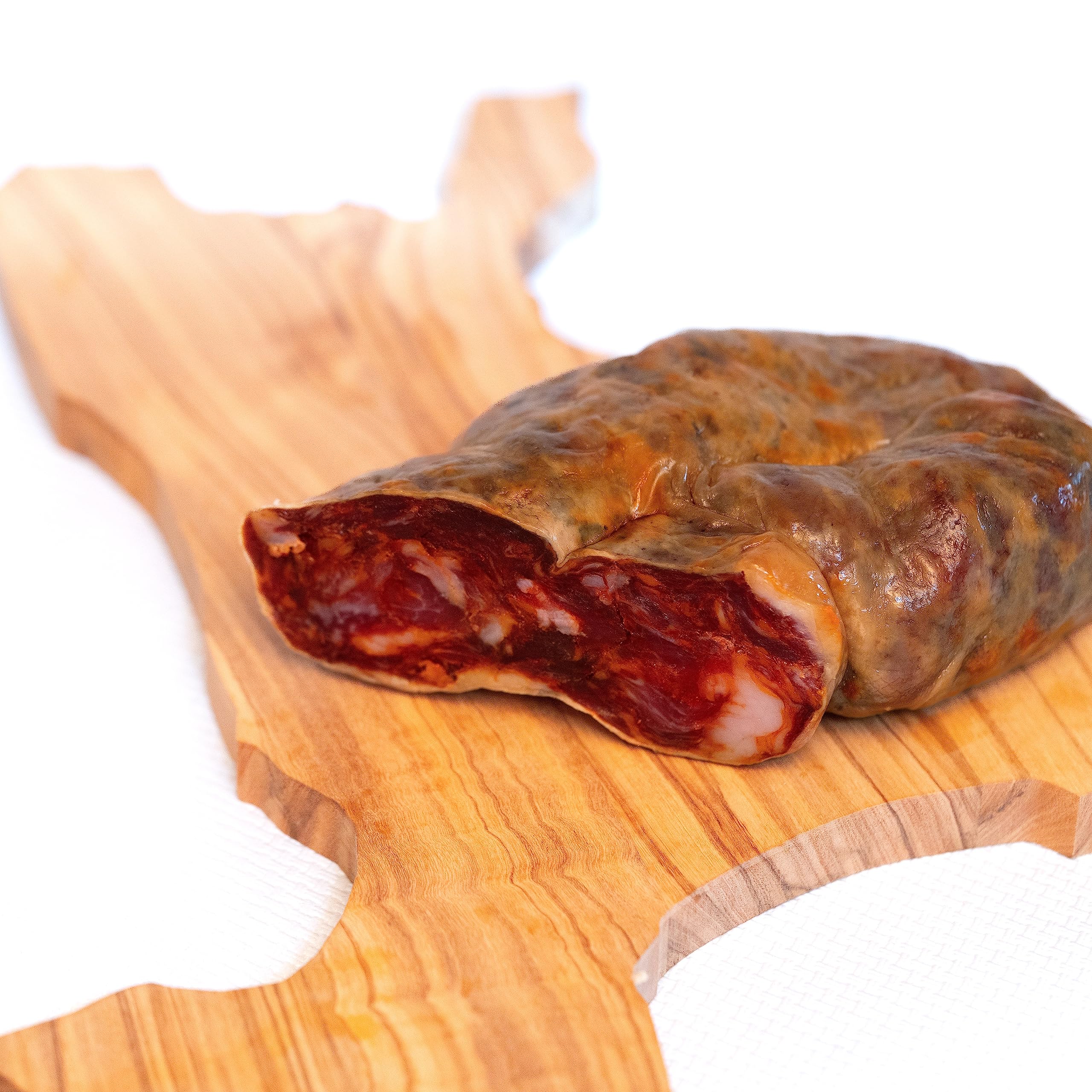 Soppressata Piquante Calabraise 350g - Spécialités Gastronomiques Parfaite Pour Apéritifs, Sandwiches, Charcuteries et Paniers Cadeaux