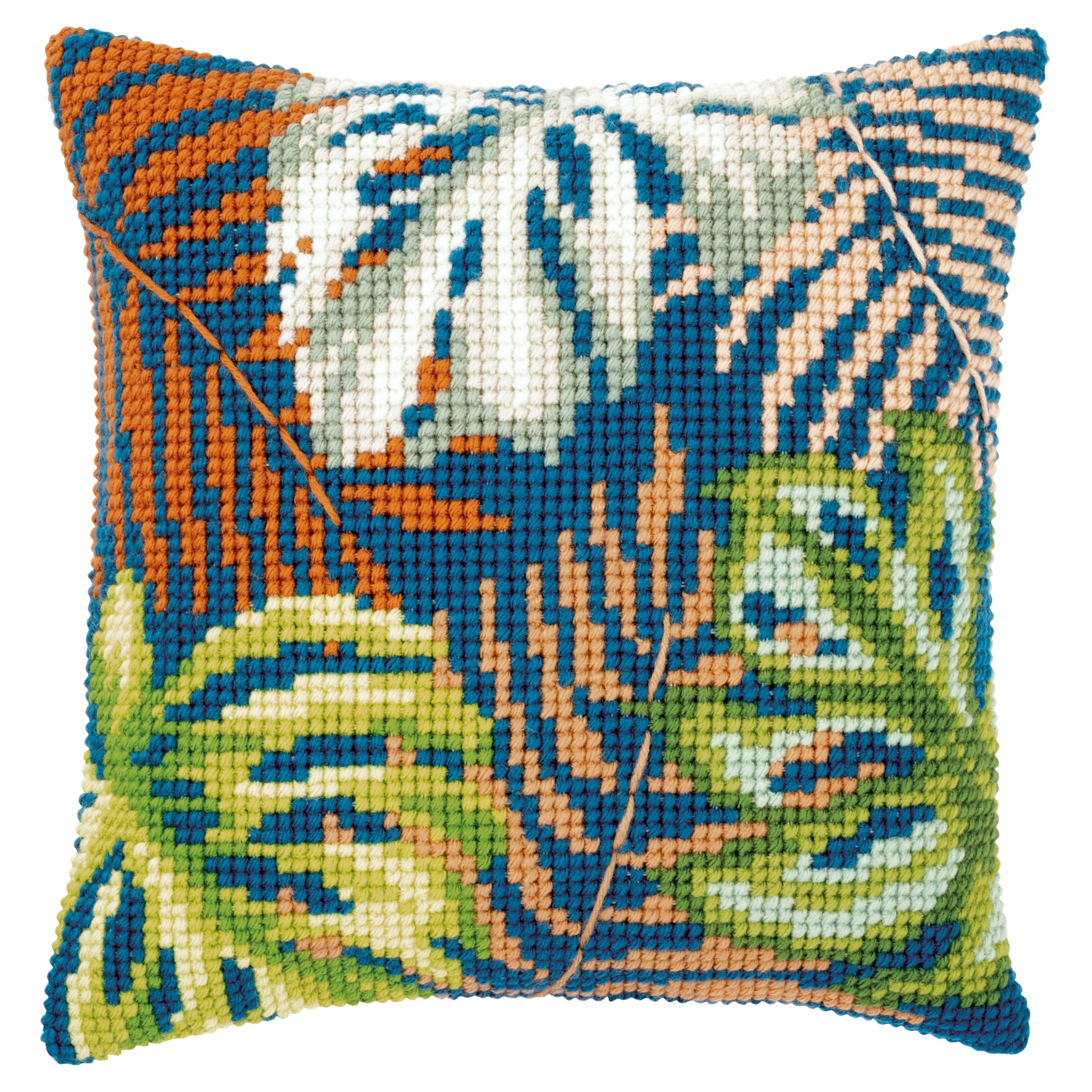 Vervaco PN-0179546 Pre Printed Cross Cushion Cotton, Multi-Colour, 40 x 40 cm