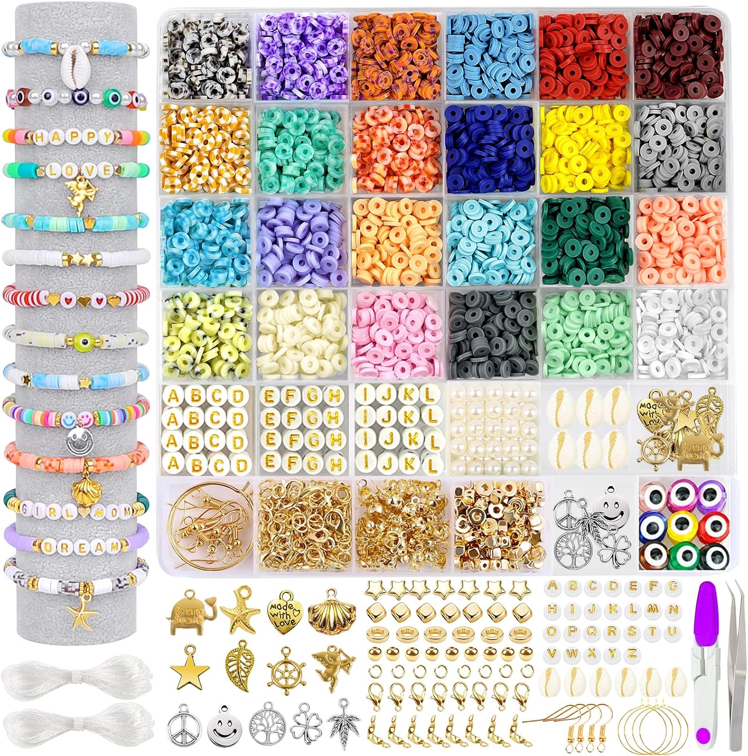 JOICEE 4400pcs Clay Beads for Bracelet Making Kit, Kenya Ubuy