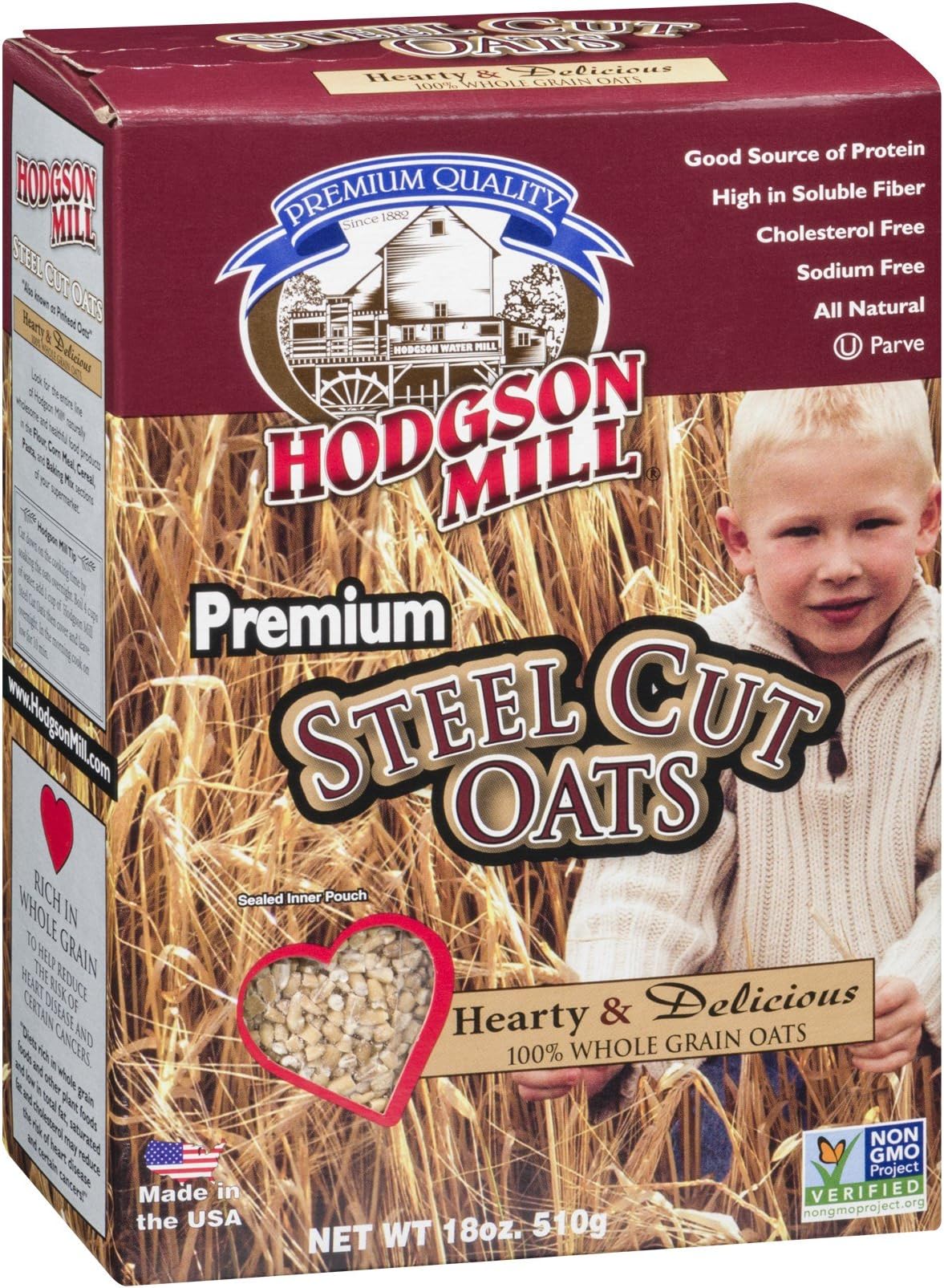 Hodgson Mills Premium Steel Cut Oat, 18 Ounce -- 6 per case.