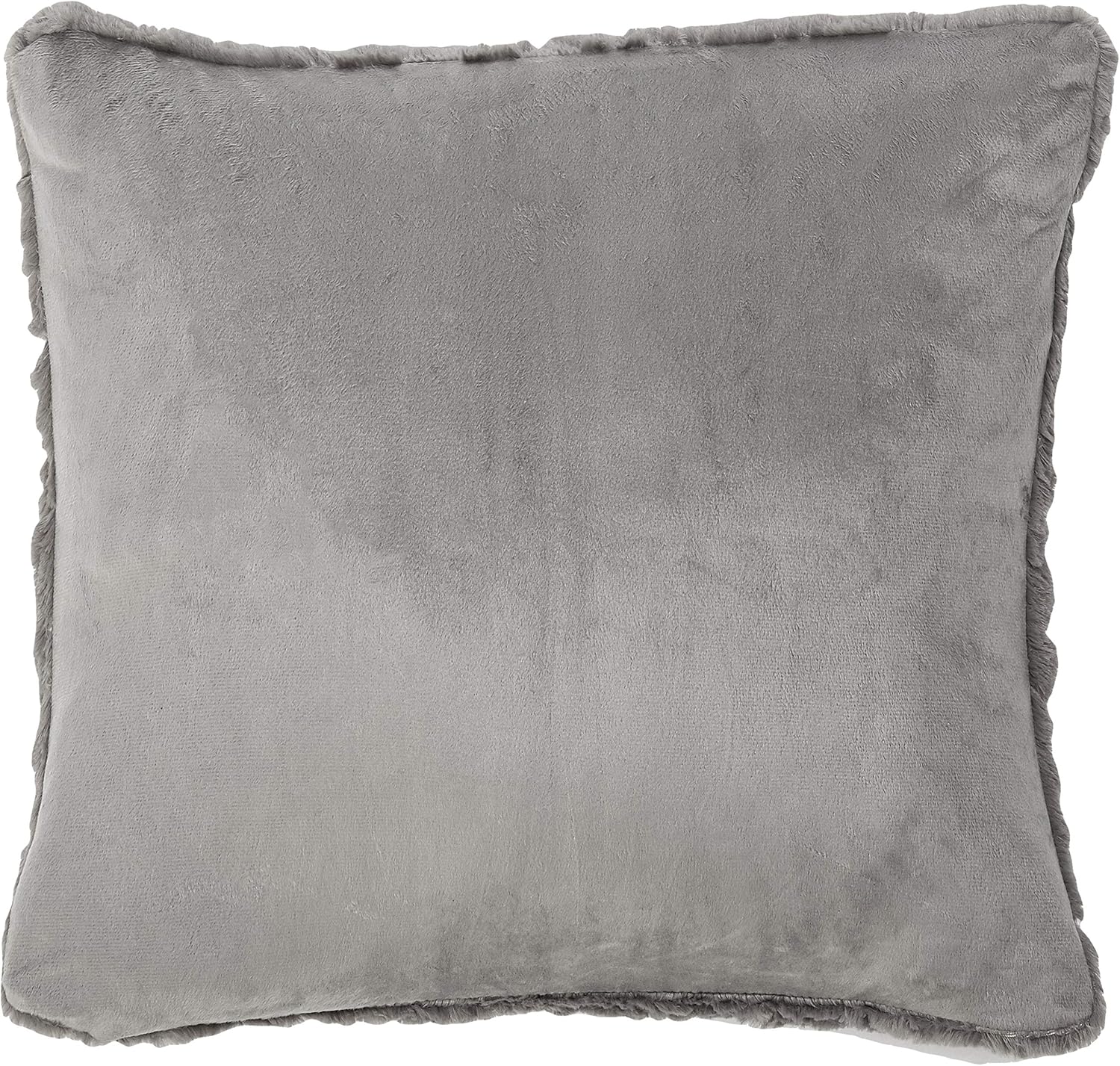 Comfort Spaces Ruched Faux Fur Plush Throw Blanket and Pillow Set with 2 Matching Square Pillow Covers Sofa Throw Blanket for Living Room, Chair, Couch, Home Office Luxurious Fuzzy Soft Grey 50"x 60" - Image 6