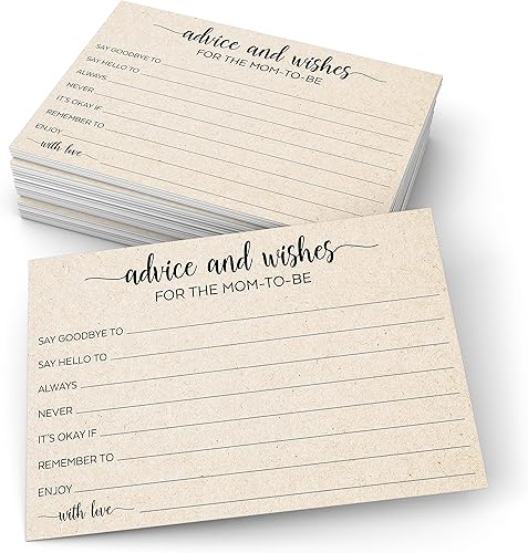 Miniatura 7 de 321Done Advice and Wishes for The New Baby, Made in USA - 4 x 6 bronceado, tarjetas de consejos para juegos de baby shower, papel kraft rústico