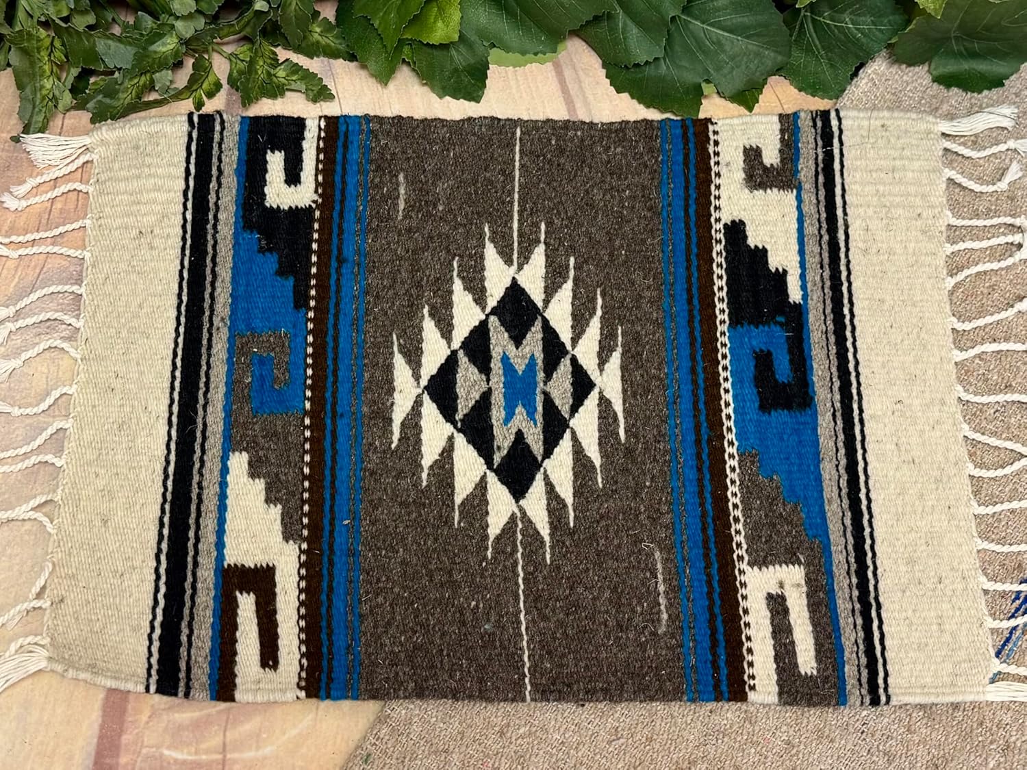 Mission Del Rey Zapotec Wool Place Mat 16"x20" for Southwest Decor and Rustic Western Style (44bc15)