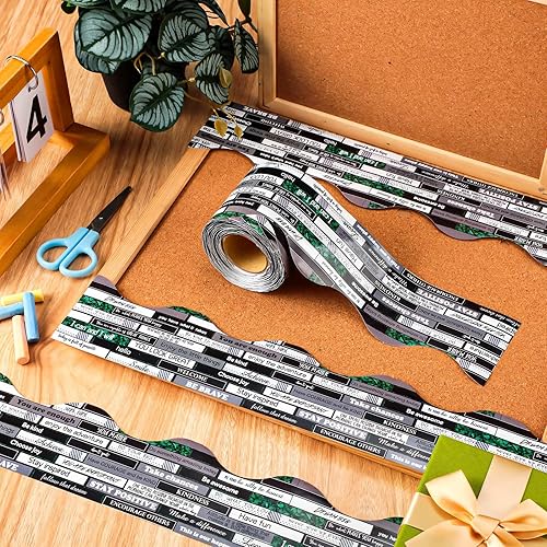 Vista 125 de Panelee Borde inspirador de confeti de 68.9 pies, borde de tablón de anuncios, mariposas, flores, abeja, espacio, inspirador, linda decoración